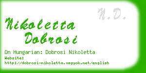 nikoletta dobrosi business card